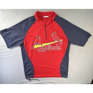 St. Louis Cardinal Short Sleeve 1/4 zip Baseball‎ Jacket Men's Large MLB